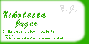 nikoletta jager business card