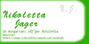 nikoletta jager business card